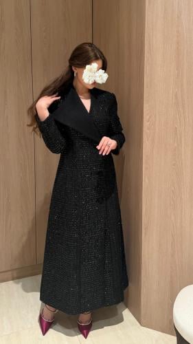 فستان بلاك تويد