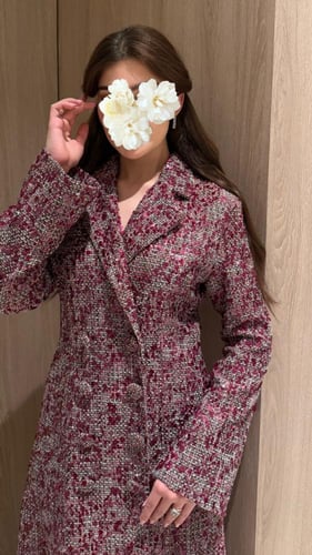 فستان فوشيا تويد