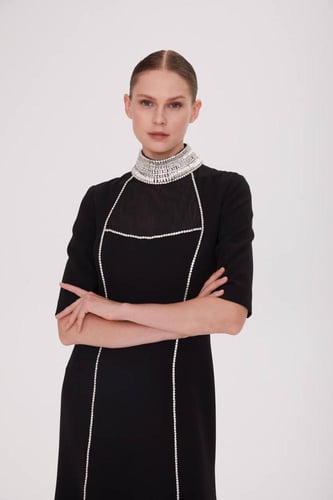 فستان ماكسي مزين بكرستال