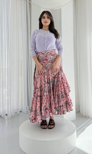 تنورة بيبي بينك فلور