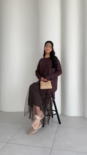 فستان بريز بني