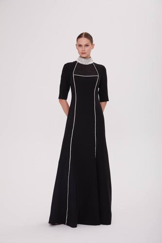 فستان ماكسي مزين بكرستال