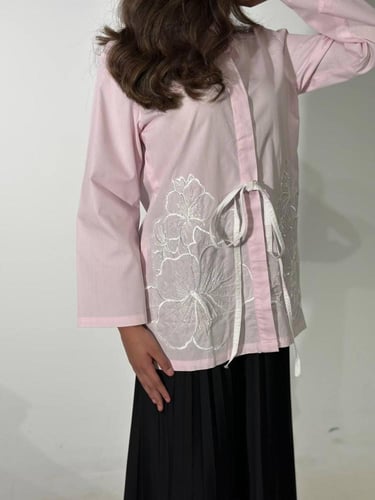 قميص قطن هندي وردي