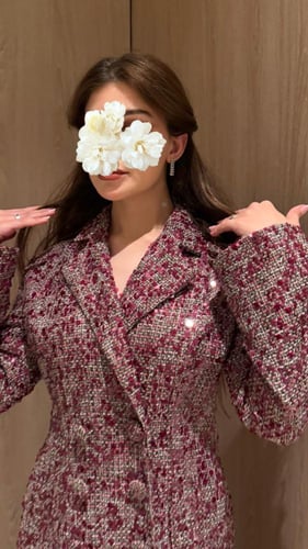 فستان فوشيا تويد