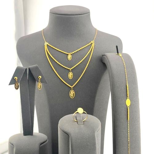 طقم صورة سبائك ذهب صافي عيار 21