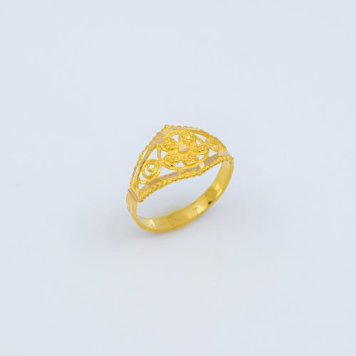 خاتم نقش مميز وزن ثقيل عملي ذهب صافي عيار 21