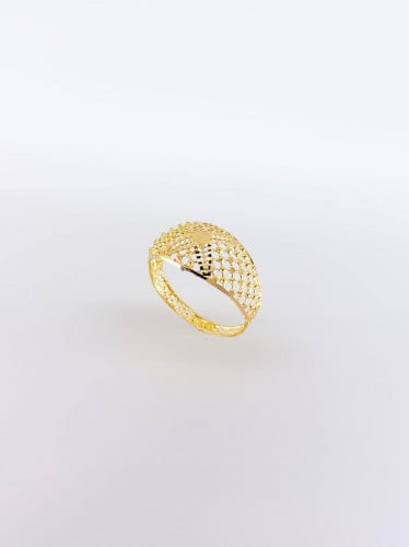 خاتم شبكي ستايل ناعم احاطة جميلة حول اصبعك من الذه...