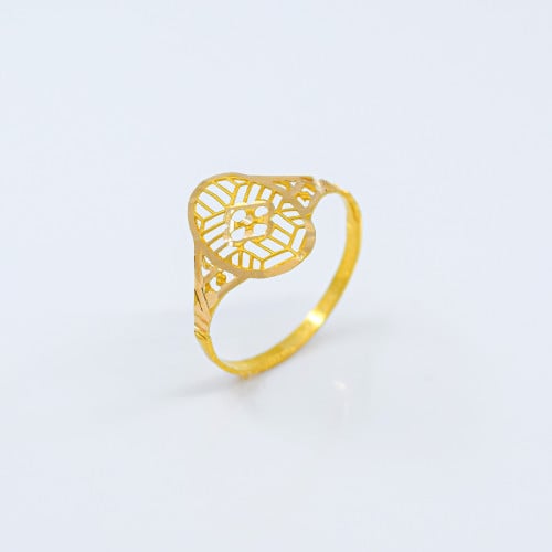 خاتم افرو مزخرف من الذهب الخالص