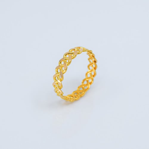 دبلة الجنزير نسيج متقارب ذهب صافي عيار 21