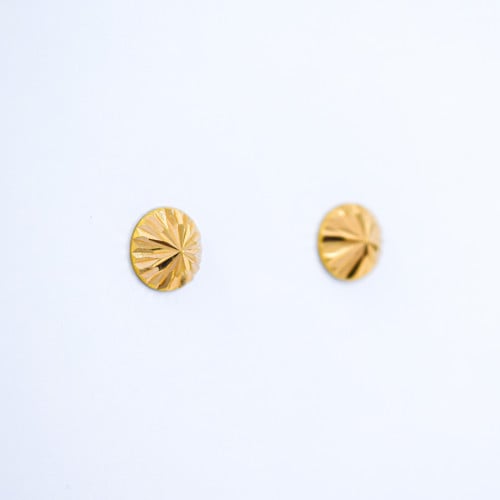 حلق دائري محدب لمعة الذهب الخالص