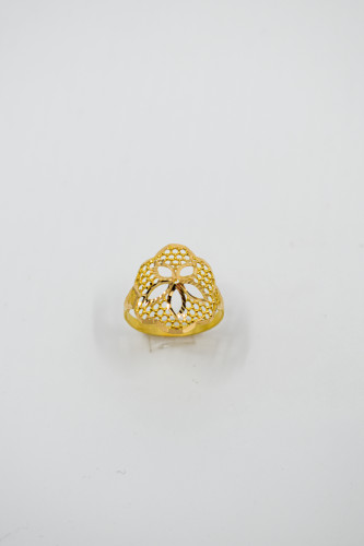 خاتم شبكي حياكة الورد بتجويف يكون الشكل الخارجي بم...