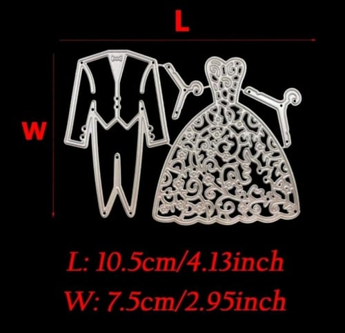 قالب قطع الورق على شكل بدل عروسين