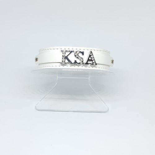 اساور وطنية من الجلد - ابيض