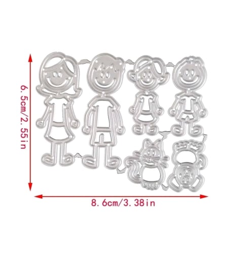 قالب قطع الورق على شكل شخصيات أسرة يعيدة