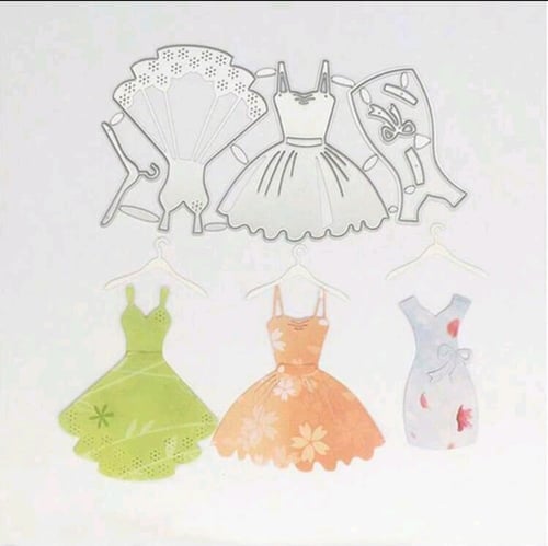 قالب قطع الورق على شكل فساتين