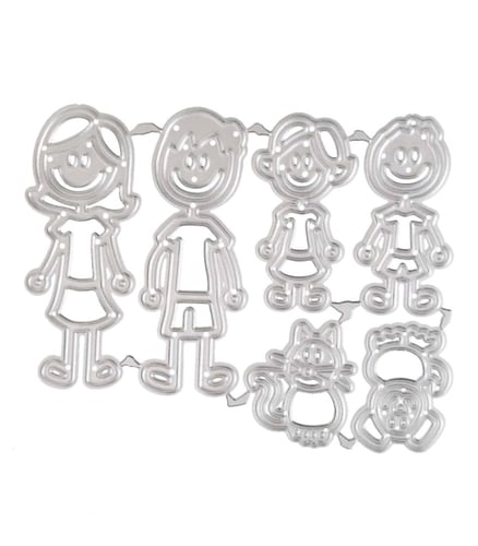 قالب قطع الورق على شكل شخصيات أسرة يعيدة