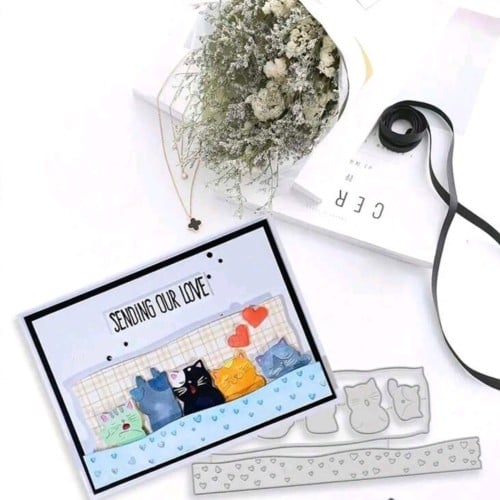 قالب قطع الورق على شكل قطط