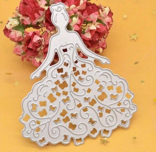 قالب قطع الورق على شكل فستان عروسة