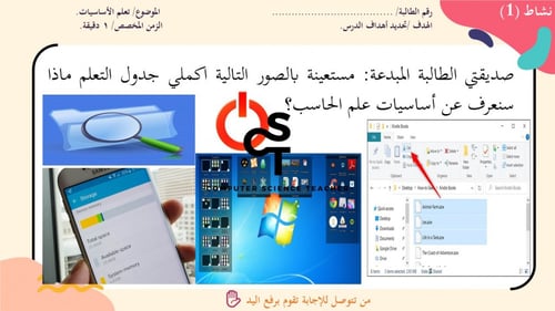 عرض مهارات رقمية للصف الأول المتوسط-نظام التشغيل ج...