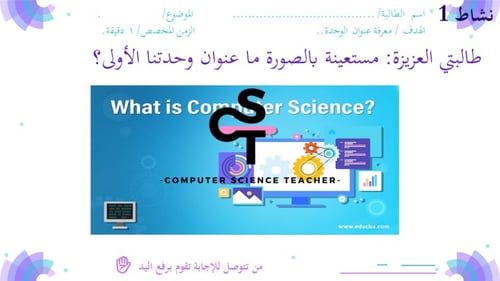 عرض تقنية رقمية 1-1 ثانوي-الوحدة 1- الدرس 1: تمثيل...