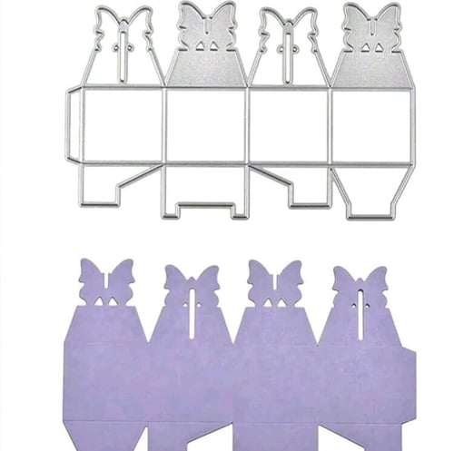 قالب قطع الورق على شكل صندوق هدايا