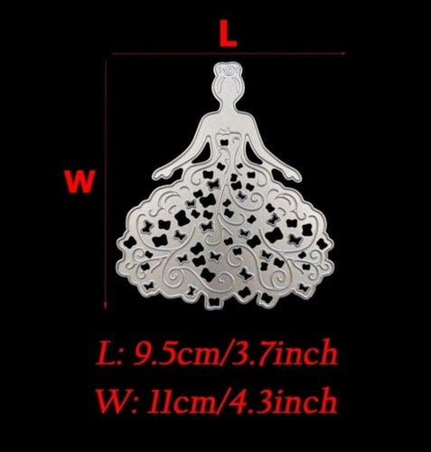 قالب قطع الورق على شكل فستان عروسة