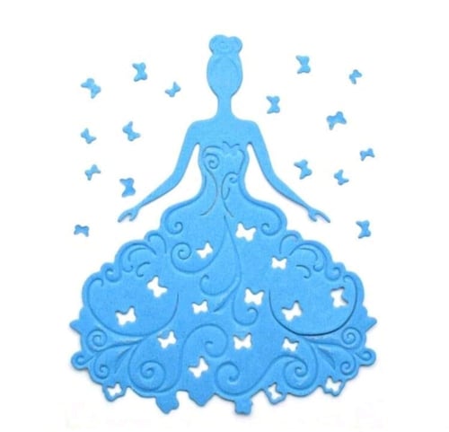 قالب قطع الورق على شكل فستان عروسة