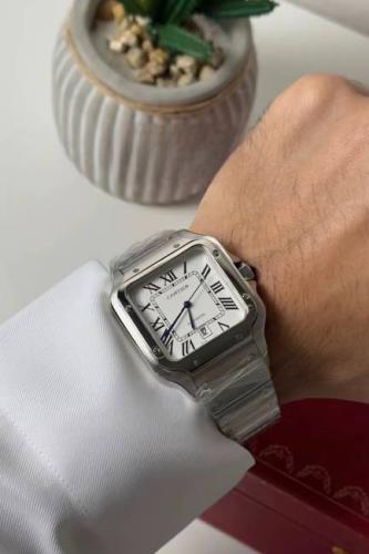 Men's silver Car watch