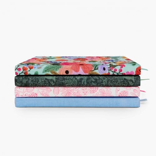 دفتر ملاحظات بغلاف قماشي- مخطط