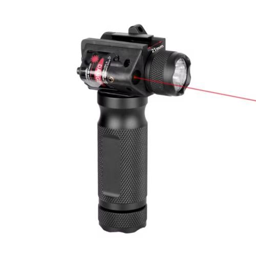 Handle with flashlight and laser, groove with two...