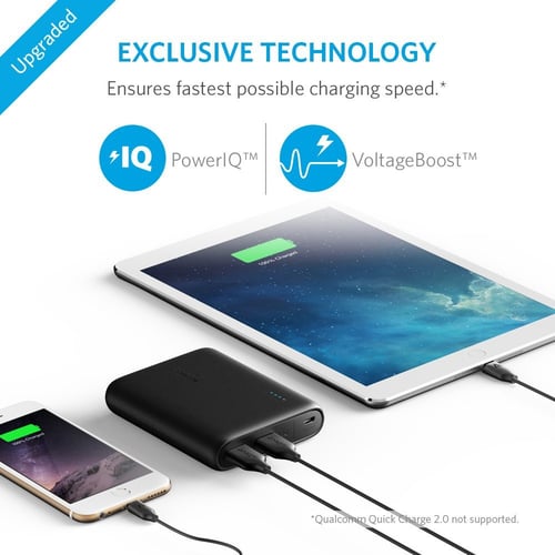 شاحن متنقل أنكر 10400 مخرجين بتقنية IQ أسود