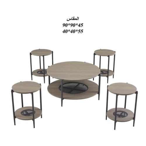 طقم طاولات 5 قطع خشب :SHML1+4