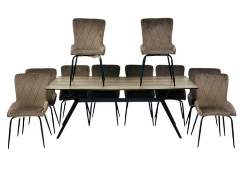 طاوله طعام 10 كرسي خشب