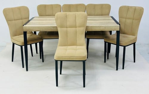 طاوله طعام 6كرسي لون بيج مقاس 160x90