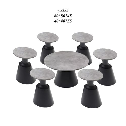 طقم طاولات شاي خشب 1+6 : SHMLC167