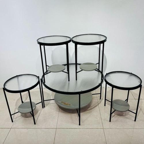 طقم طاولات بسطح زجاجي 1+4: 101