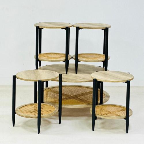 طقم طاولات 5 قطع خشب