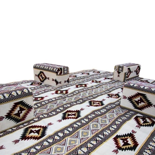 طقم جلسة رحلات خارجية نقش احمر منقط