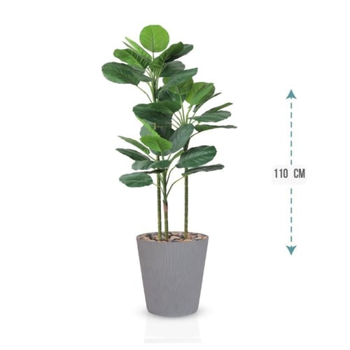 شجر اخضر 3 فرع حوض بلاستيك 110 سم : 584-1175