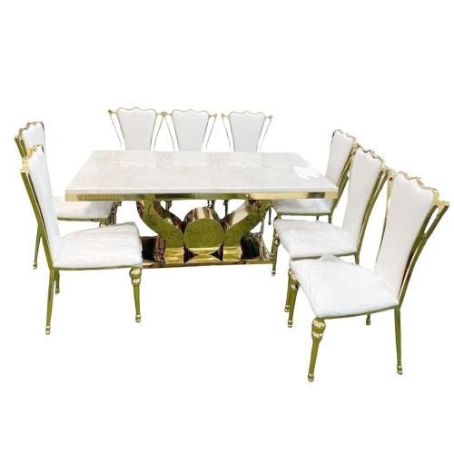 طاولة طعام رخام + 8 كرسي : WSST-1