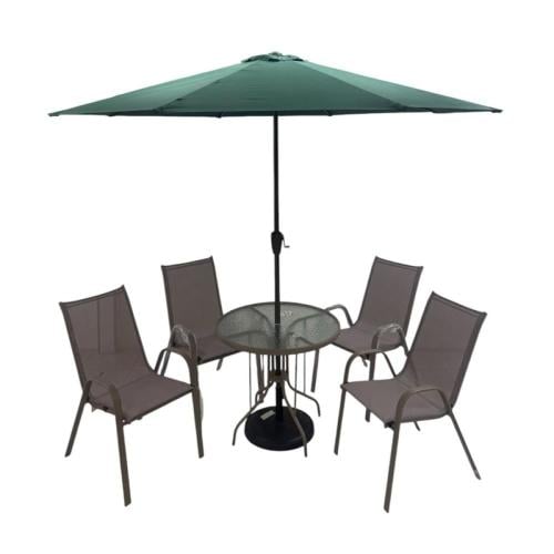 طقم طاولة مظلة مع 4 كراسي