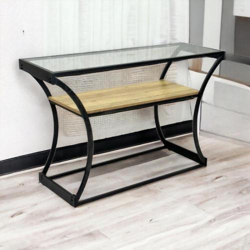 كونسول استقبال زجاج خشب 120x85x40