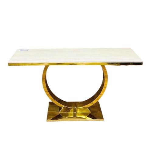 طاولة رخام بقاعدة استيل ذهبي