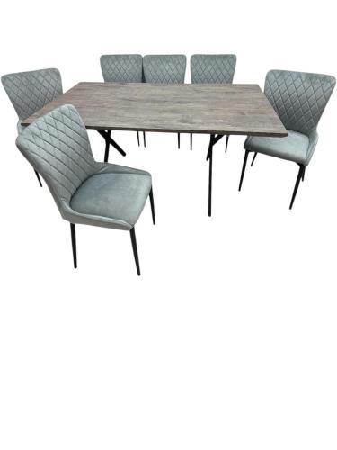 طاوله طعام 6كرسي خشب 160=90=75