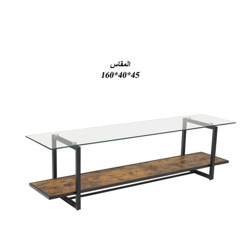 طاولة بلازما خشب مع زجاج : SHML-C073