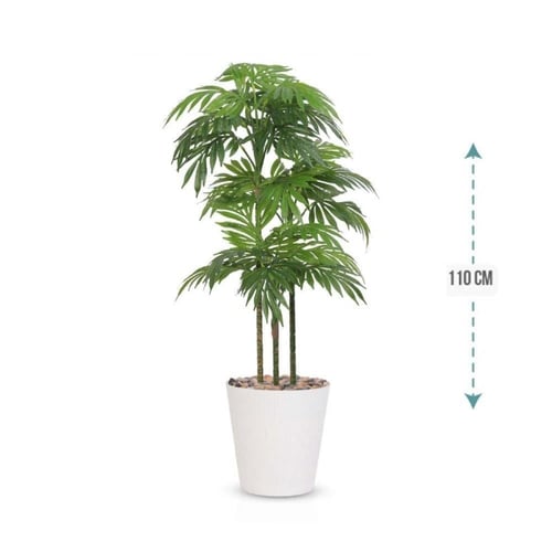 شجر نخل 3 فرع حوض بلاستيك 110 سم : 579-1175