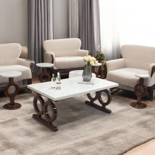 طقم طاولات 1 +4 سطح بديل رخام