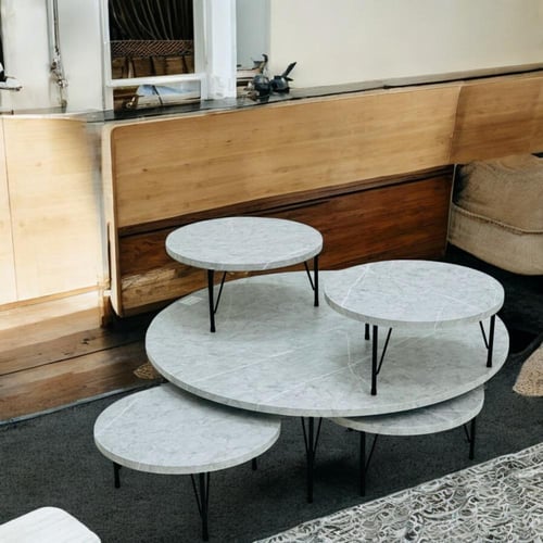 طقم طاولات شاي خشب 1+4 : NJM-ATH05