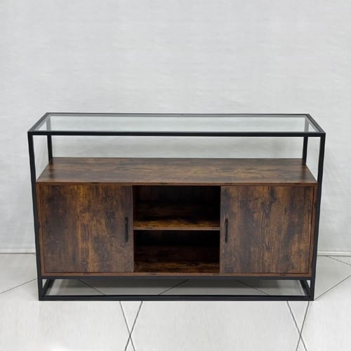 طاولة بوفية خشبية معدنية