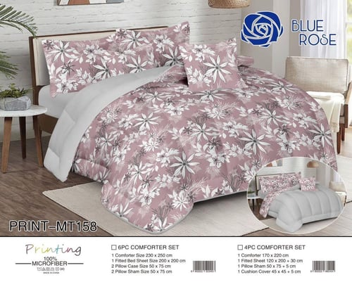 طقم مفرش سادة وجهين نفرين 6 قطع :GROUP3